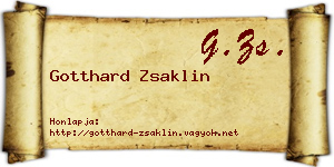 Gotthard Zsaklin névjegykártya